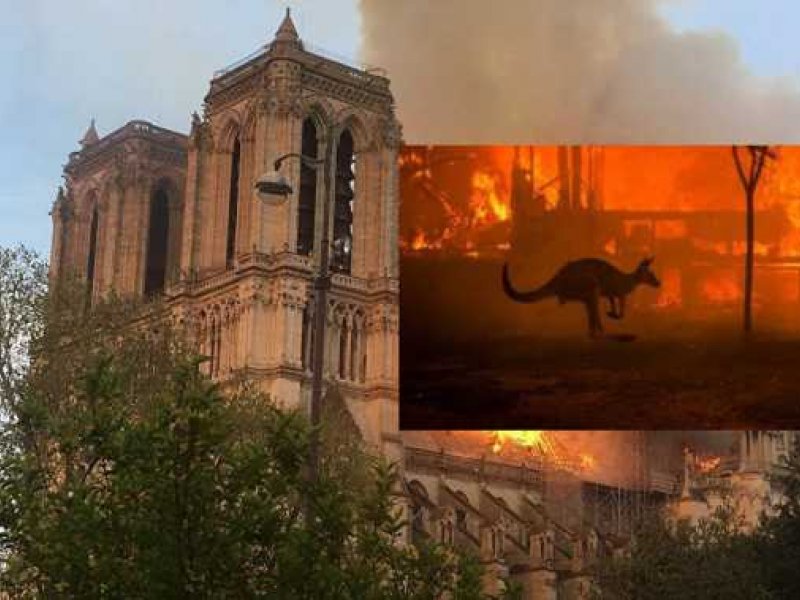 Ας συγκρίνουμε την ανταπόκριση στη φωτιά στη Notre Dame και τις φωτιές στην Αυστραλία...