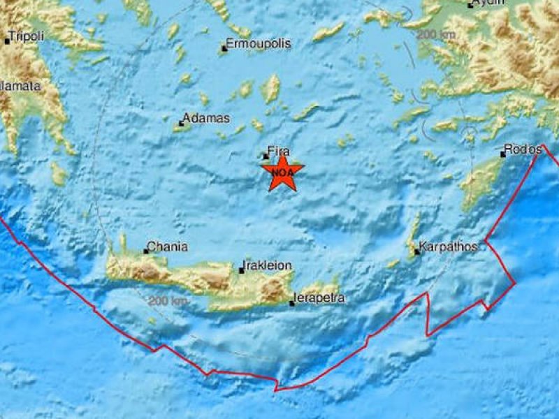 Δύο σεισμοί κοντά στη Σαντορίνη
