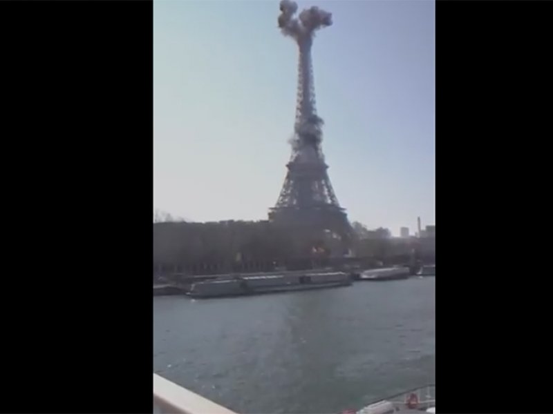 Ζελένσκι: «Αν πέσουμε, θα πέσετε» - Το σοκαριστικό μονταρισμένο βίντεο με τον Πύργο του Άιφελ να βομβαρδίζεται! (Βίντεο)